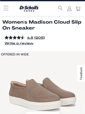 NIB Dr. Scholl's Women's Madison Cloud Slip-On Sneaker 6 — Taupe/White